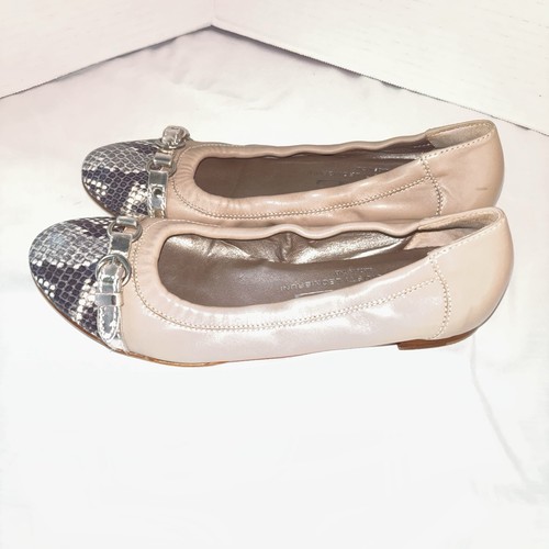 AGL Ballerinas Leder Cap Toe Damen Größe 37 US 7 Schuhe beige Schlangenlederkappe - Bild 3 von 9