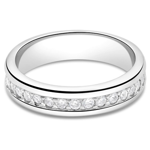 Pave Ring 5mm Zirkonia Stein Weiß 925er Silber Bandring Massiv Damen Silberring - Bild 2 von 36