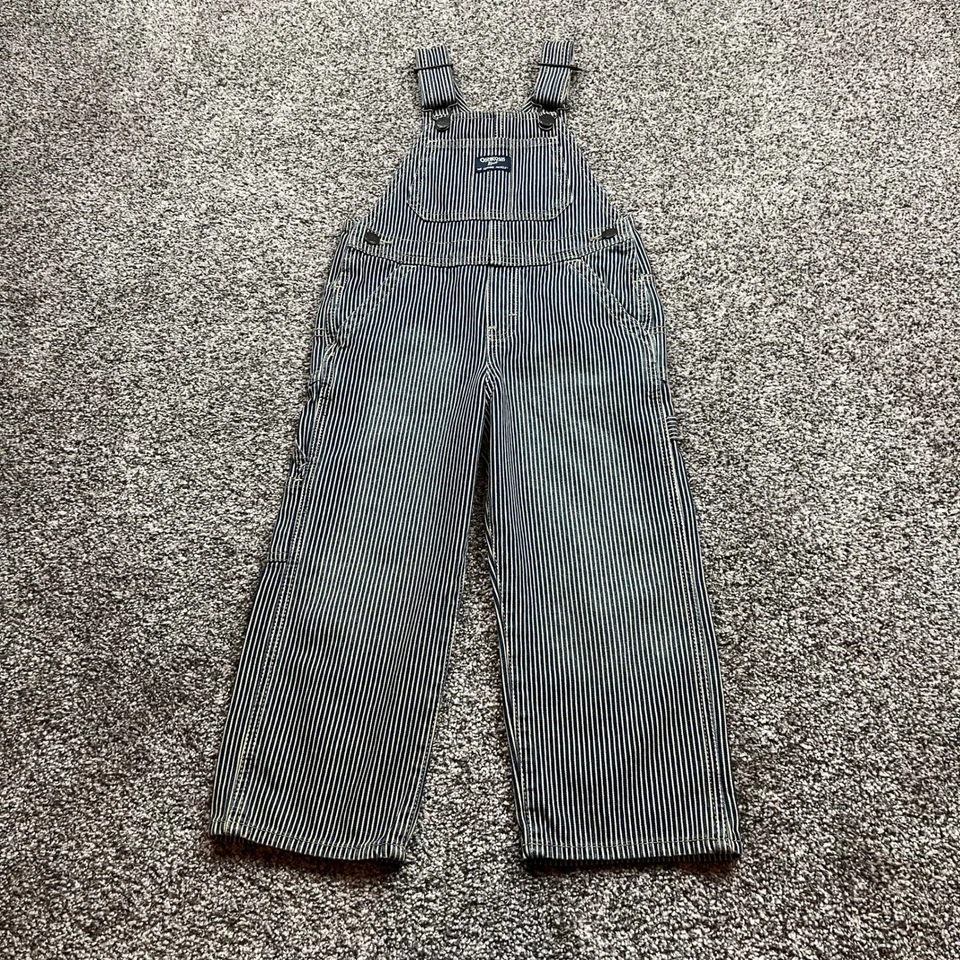 OshKosh Bgosh Blue Stripe Overalls Kids 4T Bibs Denim Blue Stripe Overalls Kids - Image 2 of 4