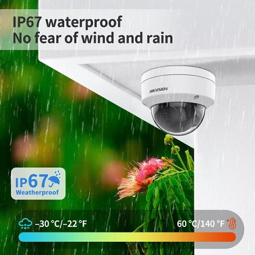 HIKVISION DS-2CD1143G0-I 4MP IP67 IP Dome Network Camera H.265+ EXIR 2.0 2.8MM - Picture 6 of 11