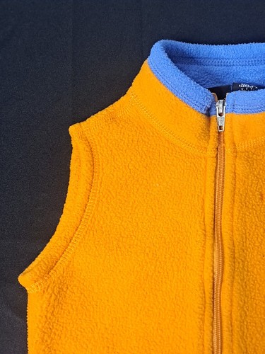 Patagonia Baby Synchilla Vest 6M Fleece Orange w/Baby Blue Accent - Picture 3 of 12