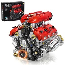 V8 Engine Model Kit, 1370 PCS Build Your Own Visible Car Motor | Advanced Mec...