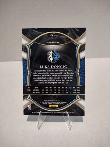 2020-21 Panini Select Luka Doncic #15 Red White Orange Shimmer Prizm Mavericks - Picture 2 of 2