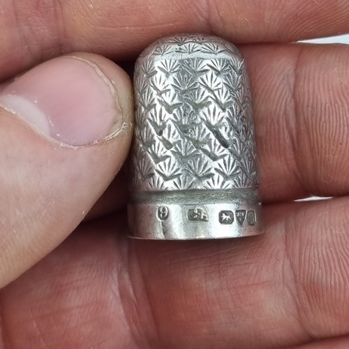 Antiker massiver Silber Fingerhut Chester 1902 Charles Horner