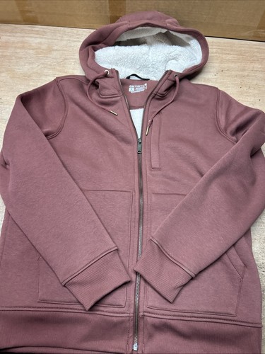 Carhartt Jacket Youth Me 8-10 Maroon Fleece Hoodie Sweatshirt Relaxed Full Zip