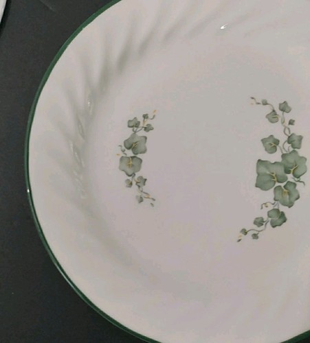 Set Of 3 Corelle CALLAWAY IVY Swirl Rim 7.25" Salad/Bread Plates. White & Green - Picture 14 of 15