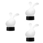 3pcs Transparent Rabbit Shape 3D LED Touch Night Lamp Acrylic Illusion Light