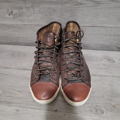 Frye Chambers high top sneakers cognac dark brown‎ leather reptile. 9.5 men’s Frye Chambers high top sneakers cognac dark brown leather  main image 4