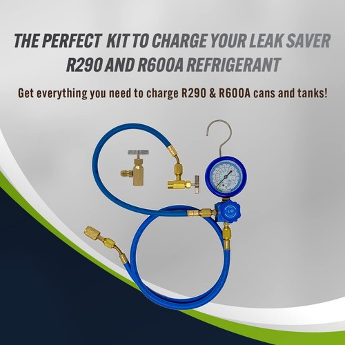 Complete R290 and R600A Charging Manifold Hose and Gauge Set with Included K2... - Imagen 2 de 5
