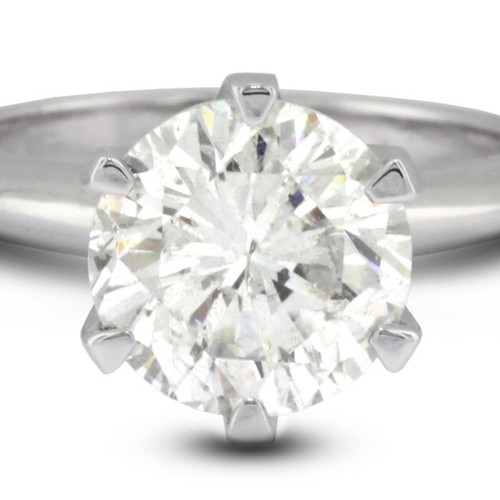 1.10ct F-SI1 Round Natural Diamond 18K Gold Classic Solitaire Engagement Ring - Bild 1 von 5