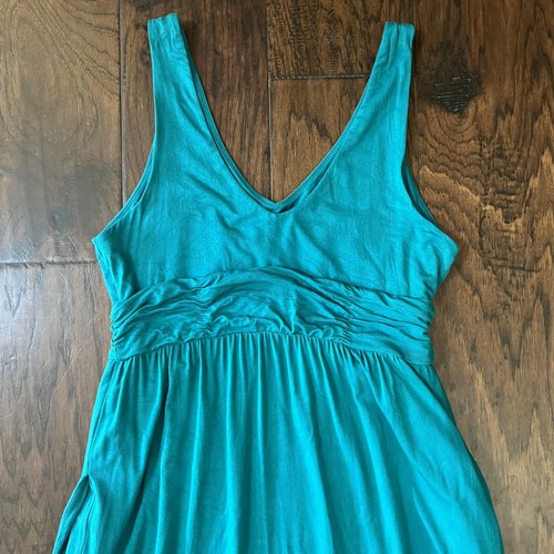 Soma Kleid Damen Medium türkis Maxi ärmellos V-Ausschnitt Empire Taille Taschen - Bild 7 von 20