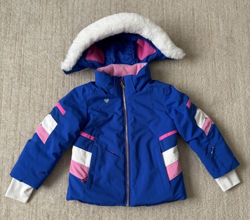 Obermeyer Girls Ski Jacket I-Grow Size 3 Blue Pink Waterproof Snow