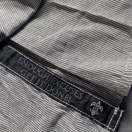 Roar Shirt Mens XL Gray Striped Long Sleeve Western Embroidered Button Up Unique - Picture 8 of 12