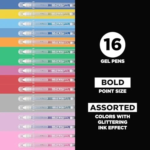 Sakura Gelly Roll Pens 16 Pack Assorted Glitter Ink Gel Writing Instruments - Image 2 of 4