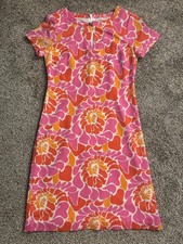 Banana Republic Size 2 colorful abstract Style Polyester Dress pink