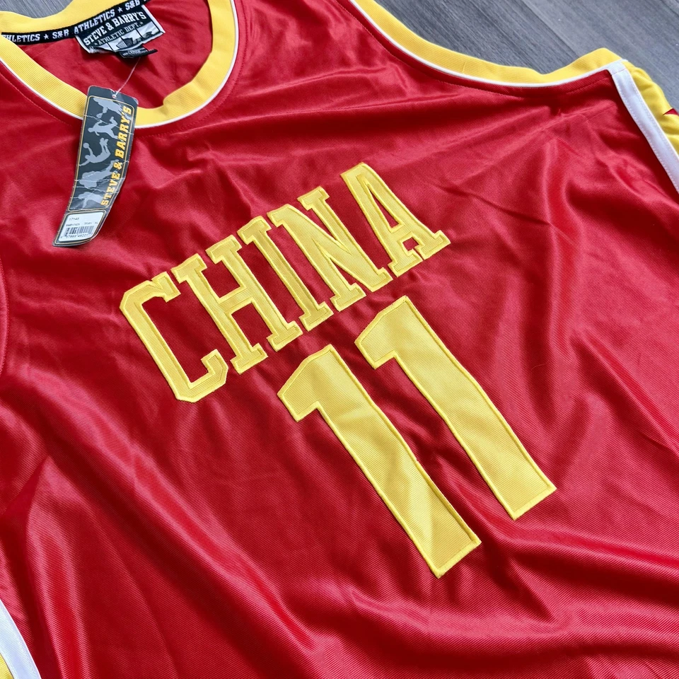 Camiseta deportiva de baloncesto China para hombre XL número 11 estrellas retro olímpica Steve Barry's Foto 3 de 4