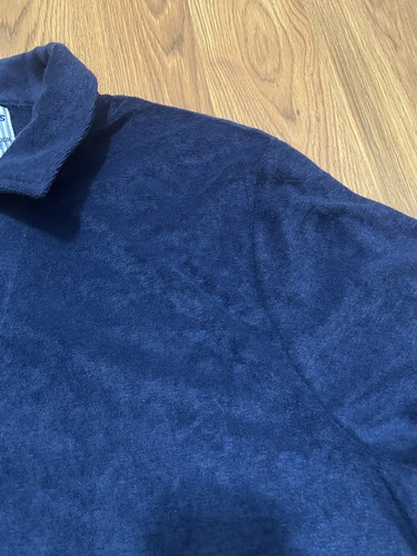 Les Canebiers Polo Shirt Mens Extra Large Navy Blue Terry Cloth Resort France - Picture 4 of 12
