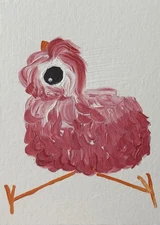 ACEO Original Painting, Bird Impressionism Oil Art, Emmer Plaxe, Animal Abstract