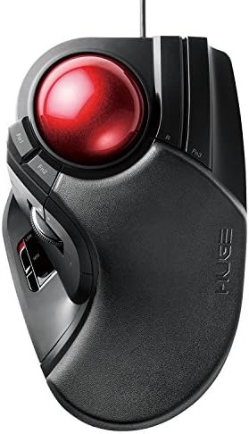 ELECOM Trackball Mouse Wired Large Ball 8-buttons Tilt Function Black M-HT1URBK - Picture 1 of 7