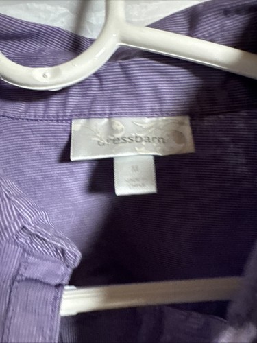 Dress Barn Womens M Blouse Dusty Purple Button Up 3/4 or Longsleeve Poly Blend - Picture 4 of 8