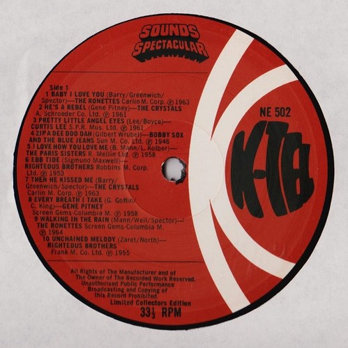 Various - Sounds Spectacular 20 World Wide Hits LP Ltd Ed 1974 K-Tel VG+/VG - Photo 3 sur 5