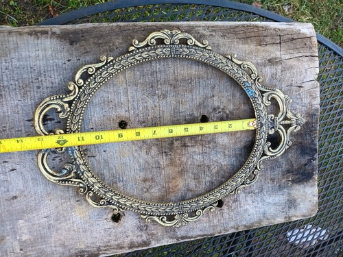 Antique Victorian Brass Large Oval Picture Frame - Picture 2 of 4