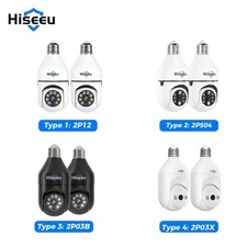 2PCS 2/3MP E27 Light Mini PTZ Camera 2.4G Wi-Fi IR Night Smart Home 2-Way Audio