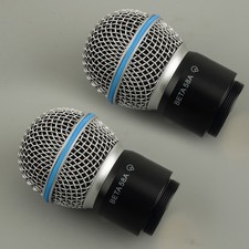 2x Wireless Mic Replacement Head Capsule Fit For Shure BETA58/58A Microphone