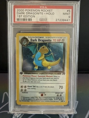 2000 POKEMON ROCKET 1ST EDITION #5 DARK DRAGONITE-HOLO PSA 9