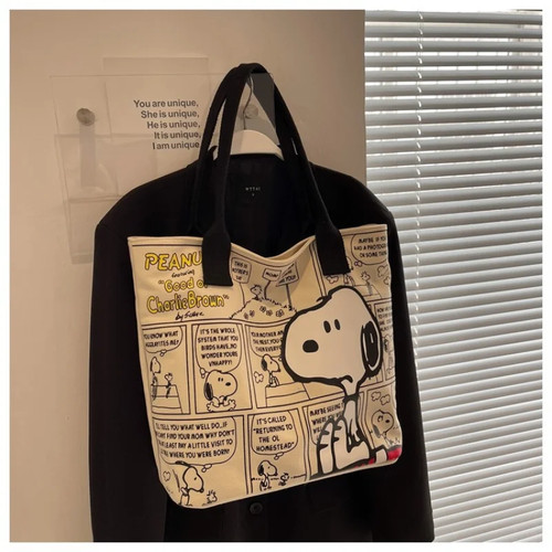 Canvas Tasche Damen hohe Kapazität Tasche Mode Cartoon Snoopy Handtasche vielseitig - Bild 12 von 24