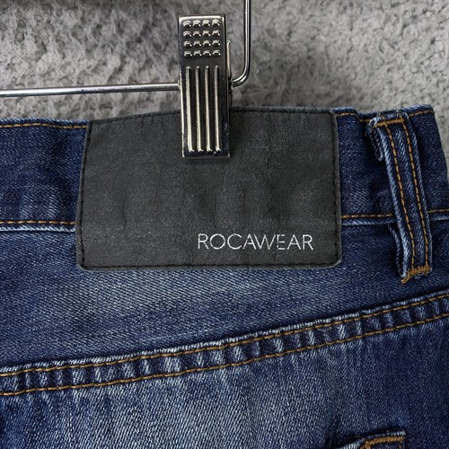 Rocawear Jeans Mens 38x30 Blue Classic Fit Distressed Denim Straight Leg Hip Hop - Picture 15 of 19