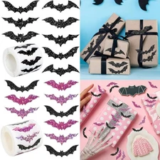 500Pieces Halloween Bats Sticker Glittering Seal Sticker Adhesive Seal Label