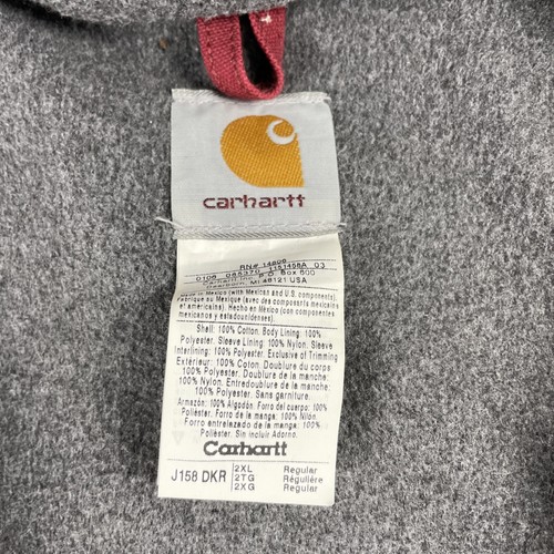 Chaqueta De Colección Carhartt J158 DKR Para Hombres 2XL Roja Forrada de Vellón Ropa de Trabajo Y2K Hecha en EE. UU. - Imagen 4 de 24