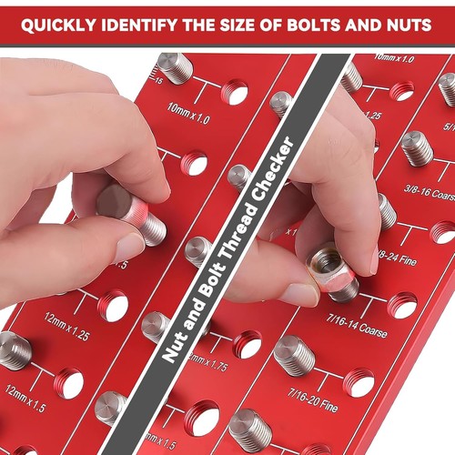 Nut & Bolt Thread Checker 48 Standard and Metric Drill #6-3/4" Identifier Gauge - Picture 2 of 8