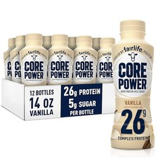 Core Power Protein Shake, Vanilla, 26g Bottle, 14oz, 12 Pack