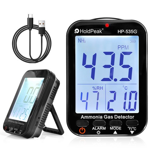 Ammonia NH3 Gas Tester with Backlight LCD - Custom Alarm Levels (A1/A2) 0-100ppm - Picture 1 of 7