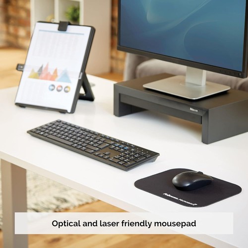 Fellowes Mouse Mat with Non-Slip Rubber Base - Mouse Pad with Antibacterial Prot - Photo 3/6