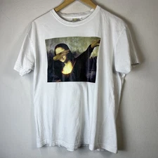 Vintage 90s Mona Lisa JHK Michaelangelo Art Faded Single Stitch T Shirt Mens L