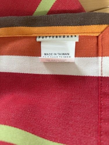 Pottery Barn Multicolor Stripe Patio Table Runner Middle Opening For Umbrella - Picture 5 of 7