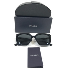 Prada Sunglasses SPR23Z 16K-5S0 Shiny Black Butterfly Frames w/ Dark Gray Lenses