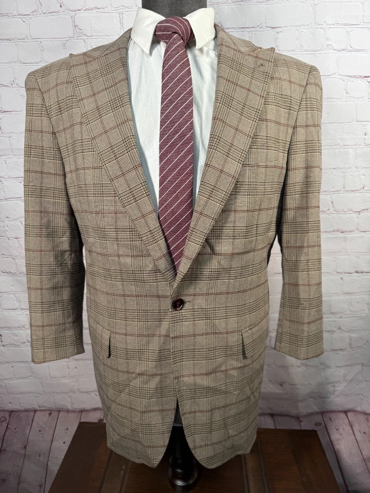 Traje KILBURNE & FINCH Para Hombres Marrón GLEN CUADROS A MEDIDA 2 piezas TALLA 46XS 40x24 Pantalón Foto 2 de 4