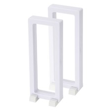 2Pcs Floating Display Case, 7.1x0.2x0.2 Inch PE Jewelry Storage Box, White