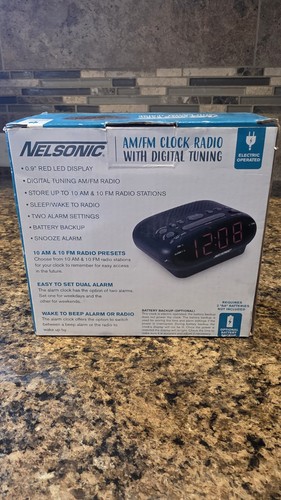Nelsonic AM/FM Digital Tuning Clock Radio #NLC695 ~ New in Box - Picture 3 of 6