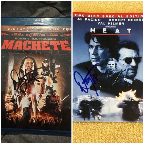 Danny Trejo signiert Machete Blu-Ray Film & Hitze signiert DVD Cover Foto Beweis