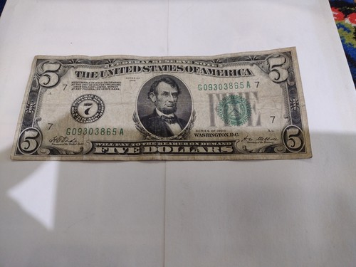 1928-$5 FEDERAL RESERVE NOTE Circulated Look At Pictures - Picture 12 of 12