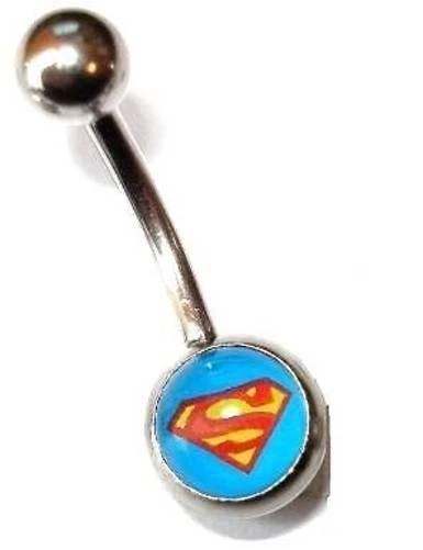 Superman belly ring sale