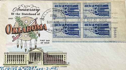 FLUEGEL 1092 Oklahoma State Capitol Platte 4er Block