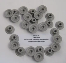 (Qty 25) LAWSON 1/4-20 Free Spinning Washer Hex Nut - Gray Phosphate Finish -