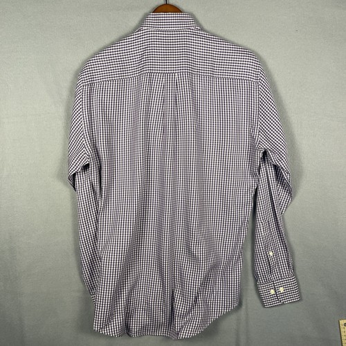 Peter Millar Silk Shirt Men’s Medium Purple Gingham OCDB Business Classic - Picture 6 of 10
