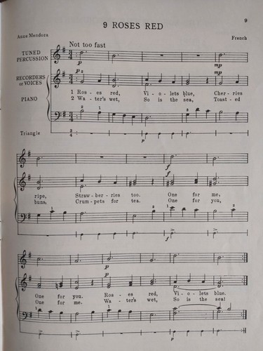 Vintage Musikunterricht erste/zweite Melodien für Blockflöten/Stimmen sieben einfache Lieder - Bild 11 von 20